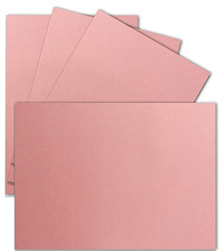 50 Einzel-Karten DIN A6-10,5 x 14,8 cm - 240 g/m² - Altrosa - Tonkarton - Bastelpapier - Bastelkarton- Bastel-karten - blanko Postkarten