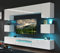 Furnitech Wohnwand Wohnzimmer - Wohnzimmer Möbel mit LED RGB - 16 Farben - Hängend Wohnwand Modern - Wohnzimmer Schrankwand mit Regale und TV Schrank (Besta GAN1-17W-HG21 1B)