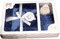 various Manta Burbuja y Dou Dou Osito Manta extrasuave + doudou Osito Tacto Aterciopelado, Set de Regalo Bebe, Lavable, Textura en Relieve (Azul Marino)