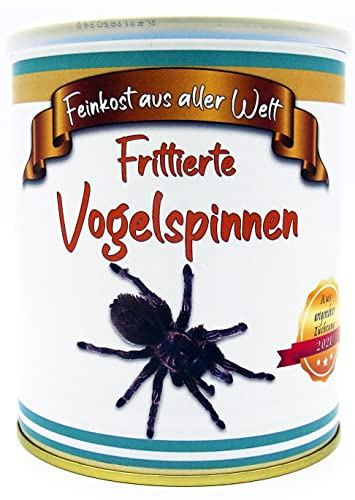 Frittierte Vogelspinnen aus der Dose, Scherzarktikel, Lustige Geschenkidee, Party-Brüller, Spaßgeschenk,Halloween, Geburtstagsgeschenk