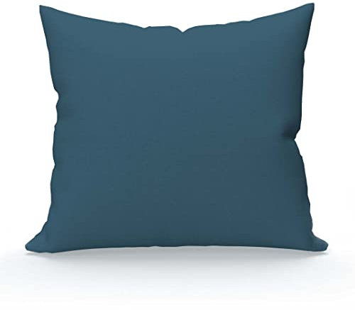 Soleil d'ocre, Taie d'oreiller, Coton 57 Fils, Bleu Canard, 63x63 cm