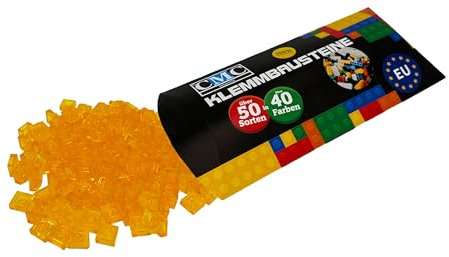 100 Klemmbausteine Bausteine 1x1 Noppen Fliesen Tiles Mosaik Noppen Kompatibel freie Auswahl 34 Farben (004 / Gelb Transparent)