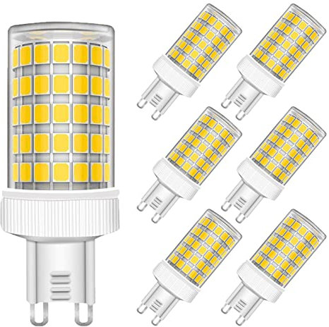 MAYCOLOR G9 LED Lampadine 10W Equivalenti 80W, 800 LM, Bianca Fredda 6000K G9 Risparmio Energetico Lampadine per Plafoniera da Soffitto Lampadario Non Dimmerabile 6 Pezzi