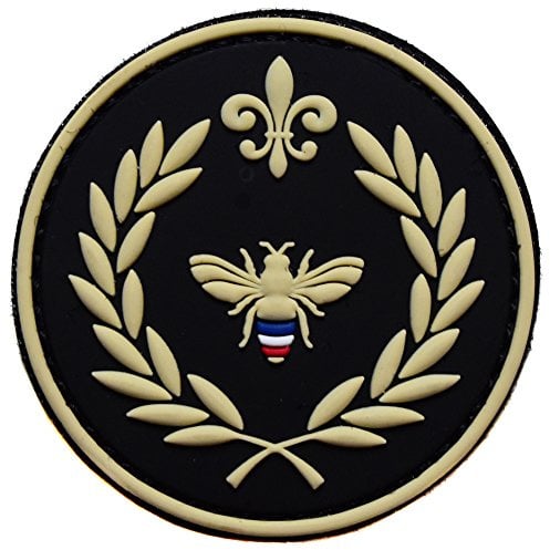ecusson PVC Napoleon Bonaparte Abeille embleme Drapeau France Noir Francais lys Empereur Empire Relief 6cm Corse