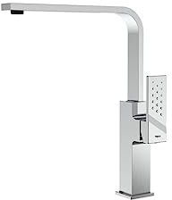 TEKA Grifo Cocina Monomando, Caño Alto Giratorio, Aireador Antical, Caudal Limitado 5 l/min, Cartucho Cerámico, Sistema Easy-Quick, Cromado, Modelo Brooklyn BKY 915