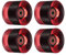 PATIKIL 4 Stück 60mm Longboard Rollen mit Lager ABEC-9 Skateboard Rad Straße Rollen für Skateboards Cruiser Räder Ersatz 80A Klar Rot