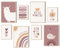 MeinBaby123® Poster Kinderzimmer | 8er Set DIN A4 & DIN A5 Poster Set | Wandbilder | Deko Bilder Kinderzimmer | Boho | Babyzimmer Deko | Wandposter Premium (Alpaka & Freunde rosa 8er Set)
