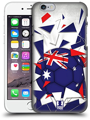 Head Case Designs Australien Fussball Glassplitter Harte Rueckseiten Handyhülle Hülle Huelle kompatibel mit Apple iPhone 6 / iPhone 6s