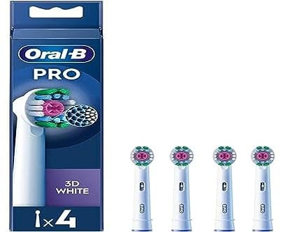 Oral-B Pro 3D White Cepillos Para Cepillo De Dientes, Pack De 4 Unidades