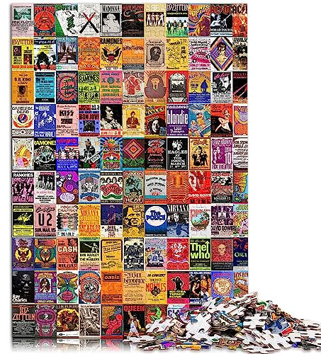 Puzzle für Erwachsene, Retro-Kunst, 1000-teiliges Puzzle, geeignet für Erwachsene und Kinder ab 12 Jahren, Papppuzzles, Lernspiel, Herausforderungsspielzeug, Größe: 26 x 38 cm