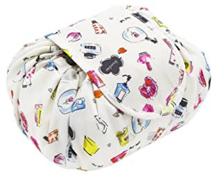 ONEGenug - Beauty case in velluto con coulisse, organizer per articoli da toeletta in un solo passaggio, astuccio per cosmetici per donne pigre, Modello Shampoo