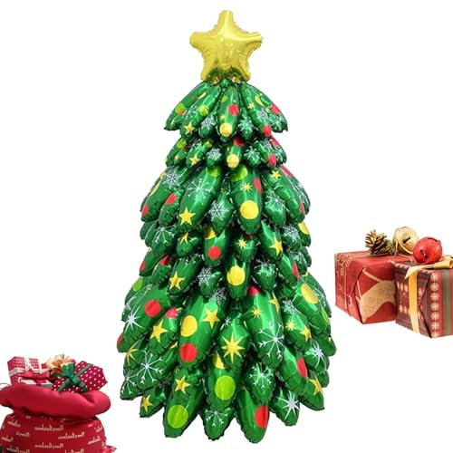 Halatua Árbol de Navidad Inflable - Decoraciones inflables navideñas de 130 c para Exteriores | Decoraciones de césped para jardín Interior de Fie, decoración Festiva para Interiores y Exteriores