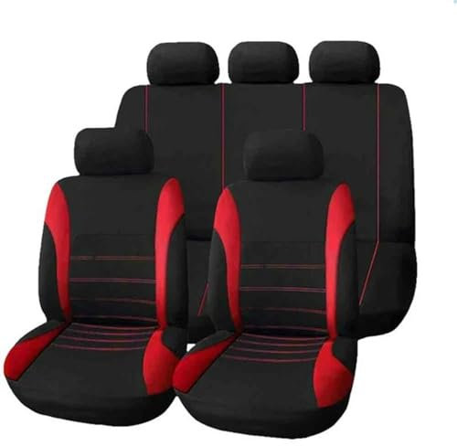 Sitzbezügesets Für Mercedes Für Benz Für W204 W211 W210 W124 W212 W202 W245 Für W163 Cla GLS Autositze Autositzbezug Auto Schonbezug Schoner (Farbe : A-Red-9PCS)