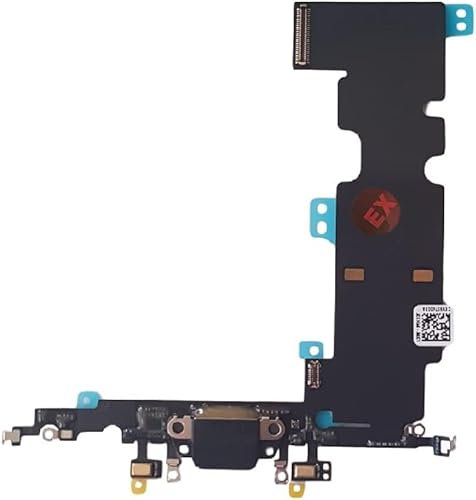 Charging Dock connector compatible with iPhone 8 Plus - Charging Port Flex Cable, Black (A1864, A1897, A1898)