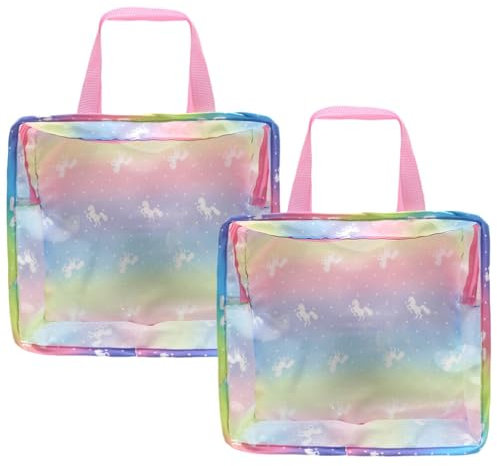 2pcs Doll Accessory Storage Handbags Tote for Kids - Handheld Cartoon Pouch Travel Polyester Baby Doll Accessories