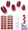 DUKASOU Nagelfolie UV Härtend - 28 Stück UV Gelfolien,Einfach und Bequem UV Gel Strips DIY Gel Nail Sticker ist ein Geschenk für Anfänger, um Nägel zu dekorieren（Halbinselrose）