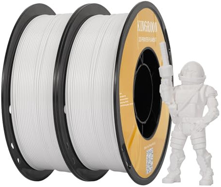 Kingroon 3D-Drucker-Filament mit hoher Geschwindigkeit, PETG, 1,75 mm, 3D-Drucker-Rapid-Filament für 300–350 mm/s Hyperdruck-Filament, Maßgenauigkeit +/- 0,03 mm, 2 kg Kunststoffspule (1 kg), Weiß