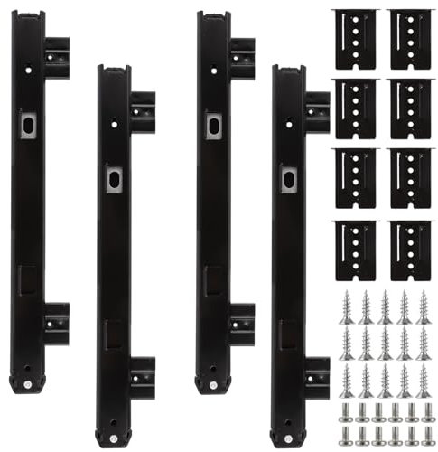 ZOFUN 4 Stück Tastaturauszug schwarz, 350mm Schwerlastauszug Tastaturauszug Schubladenschienenn, Schubladenauszug 350mm, Auszugschienen Schwarz für Tastatur, Maus, Scanner, Keyboard und Laptop Ablage
