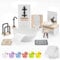 16PCS Miniature Dollhouse Bathroom Furniture Set, Wooden Mini Furniture Doll Room Toilet Bathtub Scene Decorations for Kids Birthday