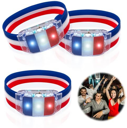 Lets Joy Pack of 3 Fan Article Bracelets, LED Light Bracelets, Fan Bracelet, LED Bracelet, Sports Event Parties, Decoration, Gift, Toy Gift 2024
