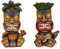 MF Farbenfrohe Hawaii Tiki Figuren Set, 2 Stück, Polyresin, 26,5 cm