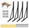 FANWINKJ Équerres d’Étagère 4 Pièces – 300 mm Métal Noir – Support Mural Robuste 90° avec Vis & Chevilles – Pour Cuisine, Bureau, Garage