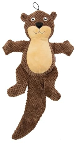 Record - Hundespielzeug aus Plushy Plüsch mit Quietscher und Crunchy-Effekt - Hundespielzeug kaubeständig | Biber, 50cm