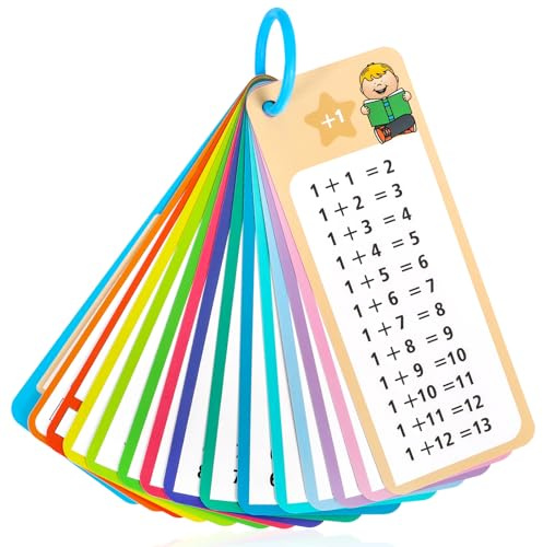 Times Tables Flash Cards, 1-12 Times Tables, Addition Flash Cards for Kids, Addition Flash Card with 2 Dry Erase Pens, Educational Math Flashcards for 1st to 3rd Grades (B, One Size)