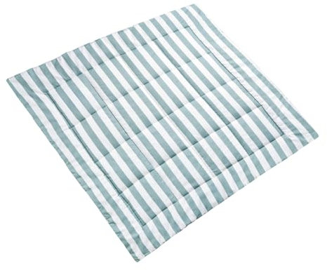 molis&co - Krabbeldecke für Baby 120x120 cm - 100% Baumwolle (OEKO-TEX) - Spielmatte Baby Multifunktional, Dick & weich gepolstert - Ideal als Babydecke & Spieldecke Baby - Popcorn Stripes