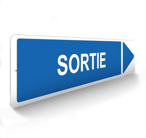 DECOHO - Panneau de signalisation pour parking · Sortie droite- 48 x 10 cm - Blanc