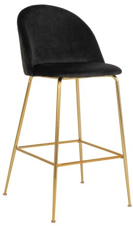 Barhocker Vidin – Schwarz – Füße in Messing-Optik