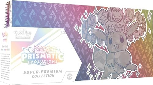 Pokémon TCG: Scarlet & Violet—Prismatic Evolutions Super-Premium Collection (1 Full-Art Foil Promo Card, a Fuzzy Eevee Deck Box & 15 Booster Packs)