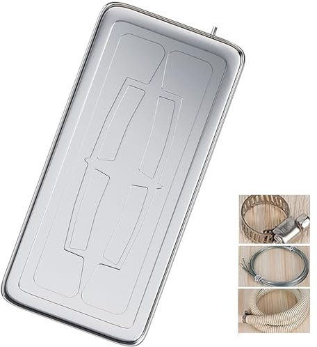 Bac Condensat Clim de Récupération, Bac Condensat Pompe a Chaleur en Acier Inoxydable pour Extérieur avec Kit de Drainage(100x47cm/39x19in)