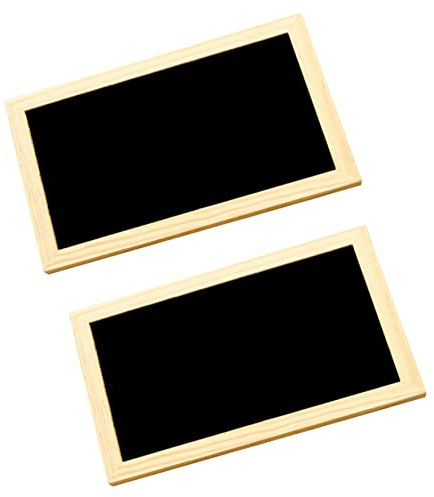 Kreidetafel 2 Stück 30x20cm Holz Einseitig Abwischbar | Schreibtafel für Nachrichten, Wanddeko, Leicht Tragbar, Einfach Aufzustellen, Schwarz
