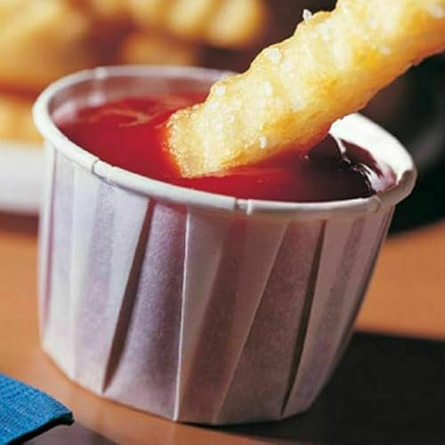 HOT BARGAINS 2oz Paper Souffle Cups, White Disposable Waxed Portion Cups for Condiments and Medicine, Pack of 500