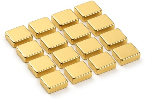 Magnete Stark 10x4x2 mm 20 Stück Neodym Magnet für Magnettafel Gold Farbe Extra Starke Mini Magneten Kühlschrankmagnete magnetisch zum Basteln & vielseitig einsetzbar