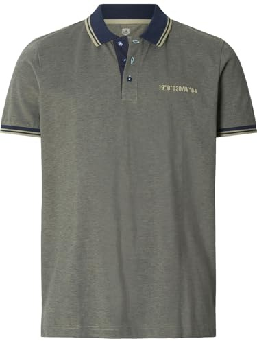 Jan Vanderstorm Herren Poloshirt Munar | Maritimes Piqué-Shirt mit Kontrastkragen, 100 % Baumwolle, Komfortschnitt Bruststickerei Seitenschlitze, große Größen bis 7XL