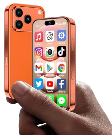 Mini Smartphone Unlocked 4G Mini Android Phone with Dual Camera for Kids | 3.8Touch Screen,Smallest Mobile Phones,2GB+16GB,Google Play,GPS,Face ID,Dual SIM,Backup Small Phone for Kids & Adults