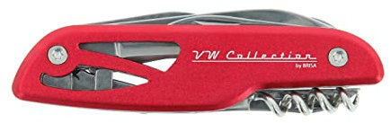 BRISA VW Collection Volkswagen Coltello tascabile 3D con 6 funzioni coltello file forbici apribottigliascatole cavatappi (Volkswagen/rosso)