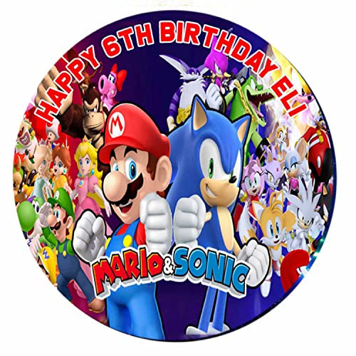Birthday Bazaar Sonic And Mario Cake Topper : 7.5 Icing