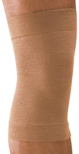 MANIFATTURA BERNINA Elan 2001 (Taglia 2 ocra) - Set 2 (1 Paio) - Ginocchiere Termiche tubolari in Lana Merino, Fasce in Lana per Ginocchia 100% Made in Italy