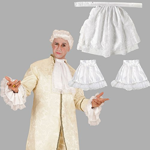 NET TOYS Spitzen Jabot mit Manschetten Burlesque Spitzenkragen weiß Rokoko Spitze Kragen Barock Spitzenjabot Vampir Halstuch Rüschenkragen Mittelalter Halsschmuck König Kostüm