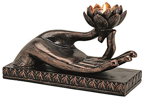 Buddha Hand mit Teelichthalter 32 cm (18747w) Feng Shui