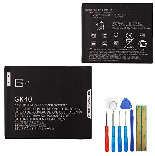 E-yiiviil - Batteria di ricambio ai polimeri di litio, GK40 SNN5967A, compatibile con Motorola Cedric Moto E3, Moto E4, Moto G4 Play, Moto G5, XT1601, XT1603, XT1675