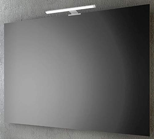 San Marco specchio filo lucido, specchio da bagno con luce, disponibile con o senza lampada da 30 o 45 cm, specchio da parete bagno, installazione semplice e veloce. (120X80 cm, con lampada 30 cm)