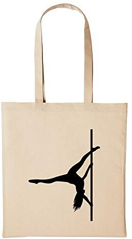 Huuraa Baumwollbeutel SEXY Girl Striptease Poledance Geschenk Einkaufstasche Natural 10 Liter Baumwolle SEXY Girl Striptease Poledance Accessoire