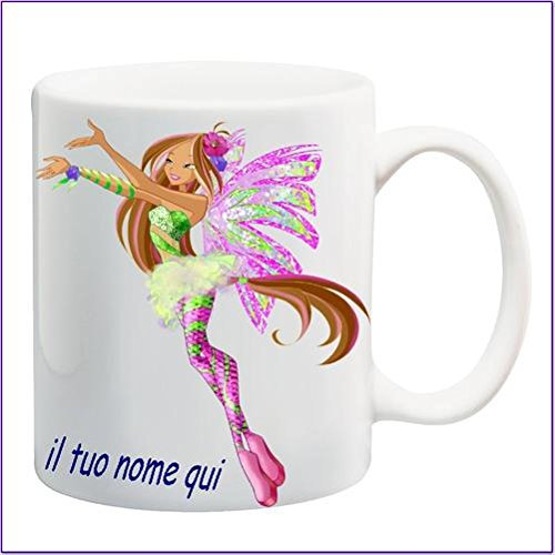 My Cust MUG TAZZA gadget FATA FLORA WINX PERSONALIZZATA CON NOME FRASE O FOTO - IDEA REGALO compatibile CON WINX
