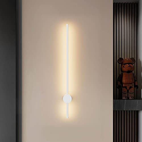 Klighten LED Wandleuchte Innen Lange, Weiß IP65 Innen Wandlampe, Lang Modern Außenlampe, Aluminium Wandbeleuchtung für Schlafzimmer Flur Villa Arbeitszimmer, 80CM/24W, Warmweiß 3000K
