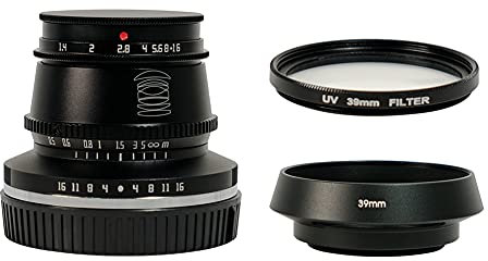 TTArtisan 35mm F1.4 Format APS-C Objectif Fixe à Mise au Point Manuelle à Grande Ouverture pour Appareils Photo à Monture Canon EOS M Noir
