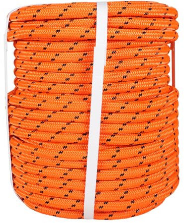 netuera 1/2 in Polyester Rope 200 FT Nylon Pulling Rope Arborist Rigging Rope Sailing Rope for Camping Swings Arborist Gardening Marine Orange